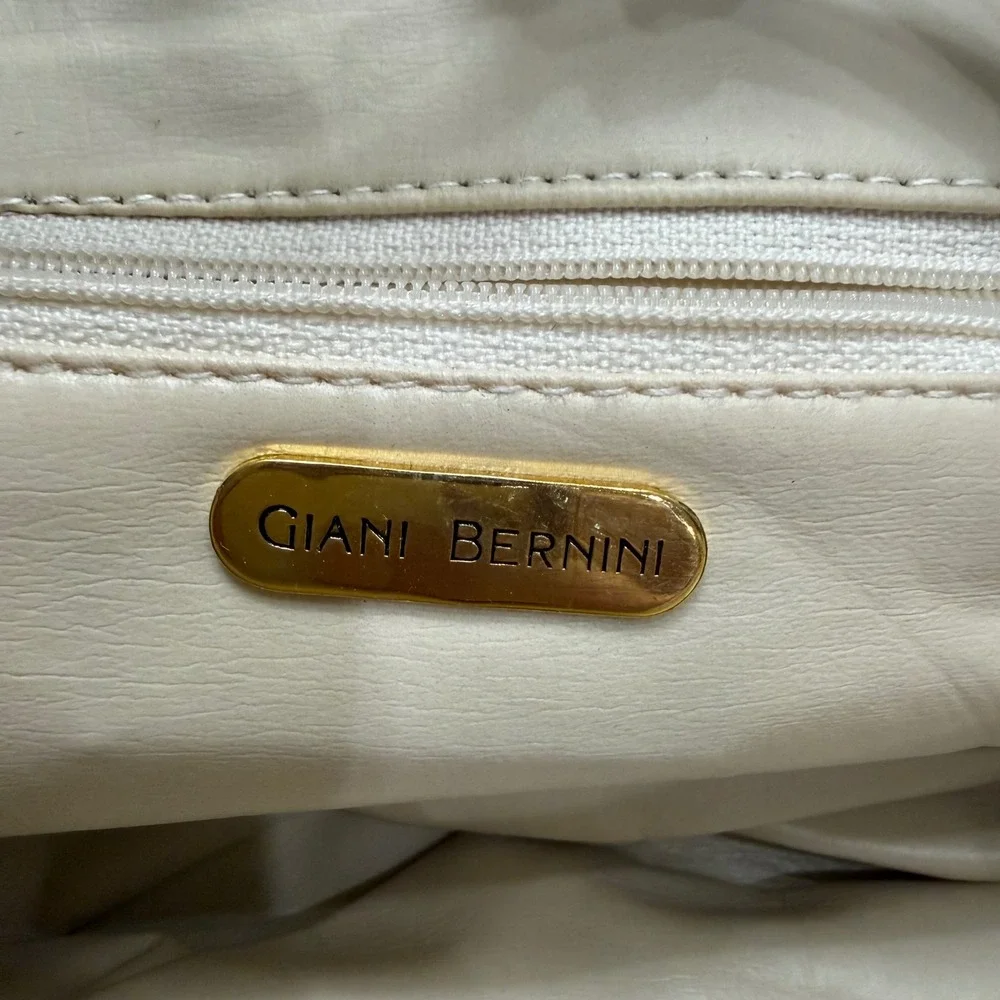 Giani Bernini Vintage Leather Crossbody Bag Multicolor 3D Twee Color Block White - Picture 5 of 9